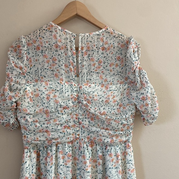 Shoshanna- Silk Chiffon Floral Ruffle Hem Garden Dress - Picture 6 of 9